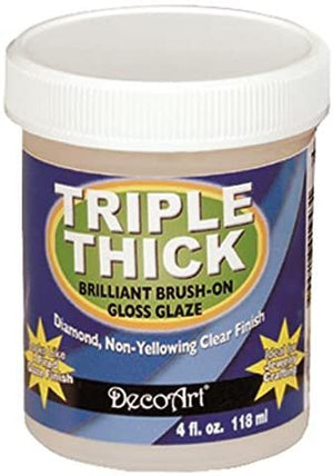 DecoArt TG01-10 Triple Thick Gloss Glaze, 4-Ounce Triple Thick Gloss Glaze (Jar), White