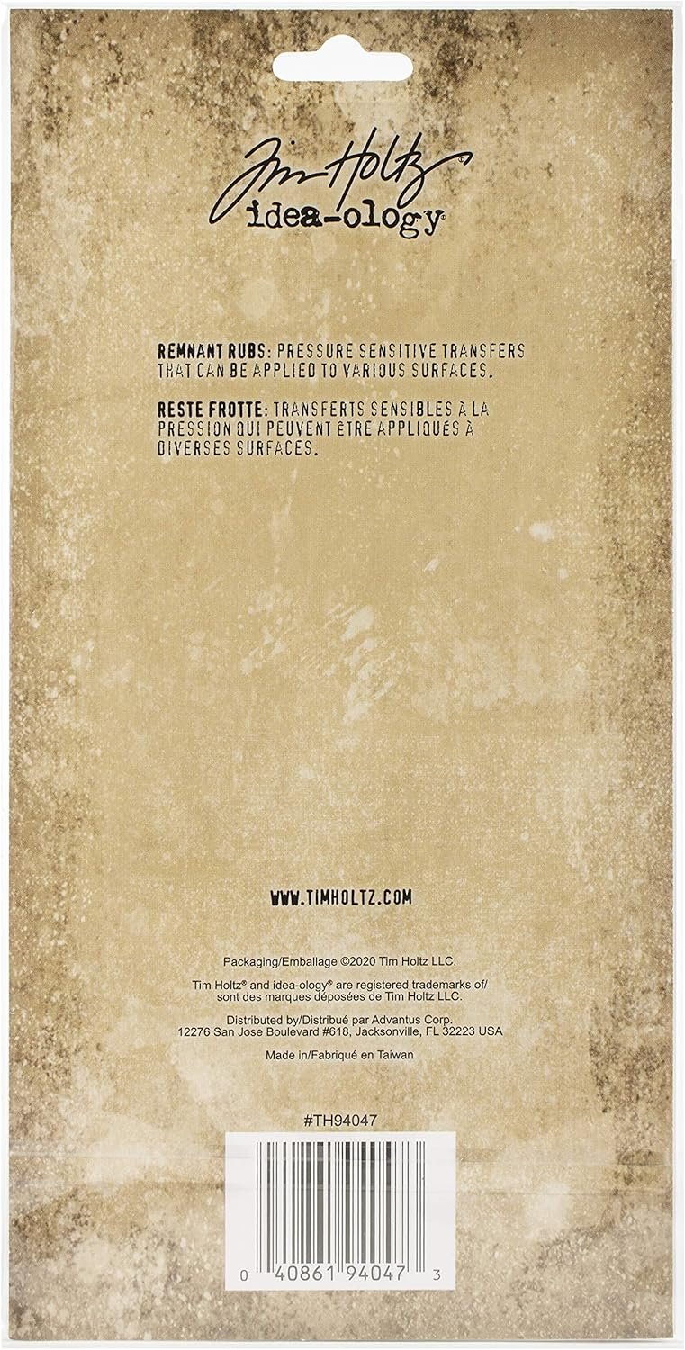Tim Holtz Idea-ology REMNANT RUBS IDEA-OL 2 SHEETS, Specimen