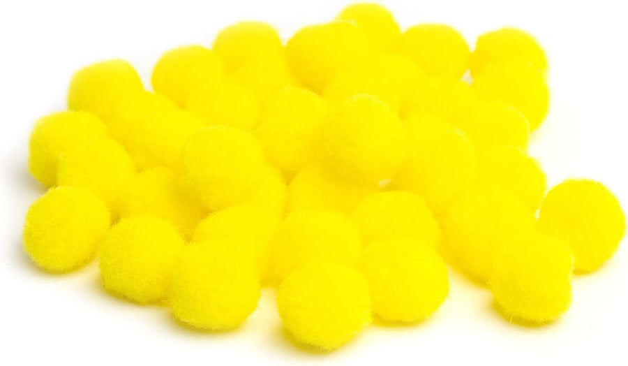 Cousin DIY Yellow 1 inch Poms, 40 Pack