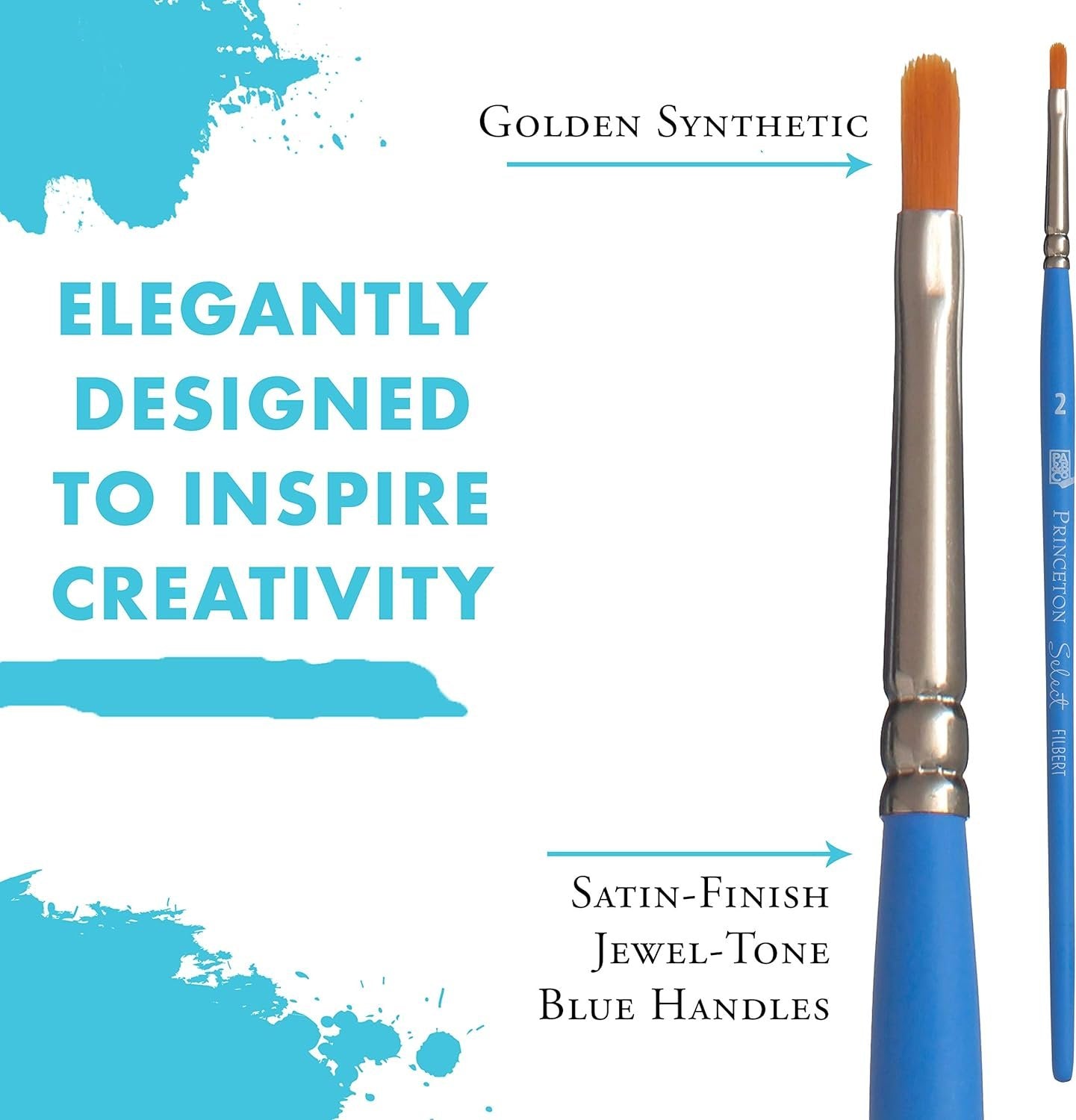 Princeton Select Artiste, Series 3750, Paint Brush for Acrylic, Watercolor and Oil, Filbert, 2