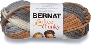 Bernat Softee Chunky Yarn, 3.5 Oz, Gauge 6 Super Bulky, White