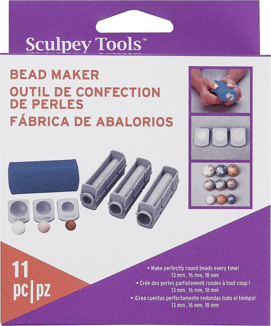 Sculpey Tools Round Bead Maker, 11 piece set, polymer oven-bake clay jewelry making tool, helps you make perfectly round beads in three sizes, great for all skill levels