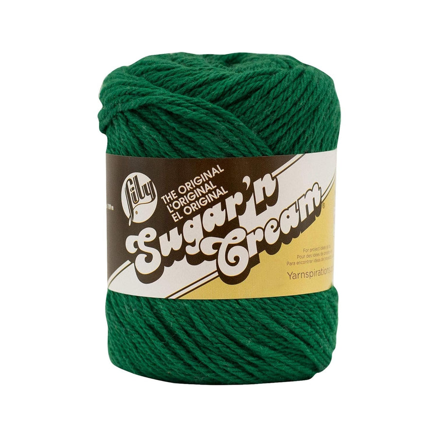 Lily Sugar 'N Cream The Original Solid Yarn, 2.5oz, Medium 4 Gauge, 100% Cotton - Dark Pine - Machine Wash & Dry