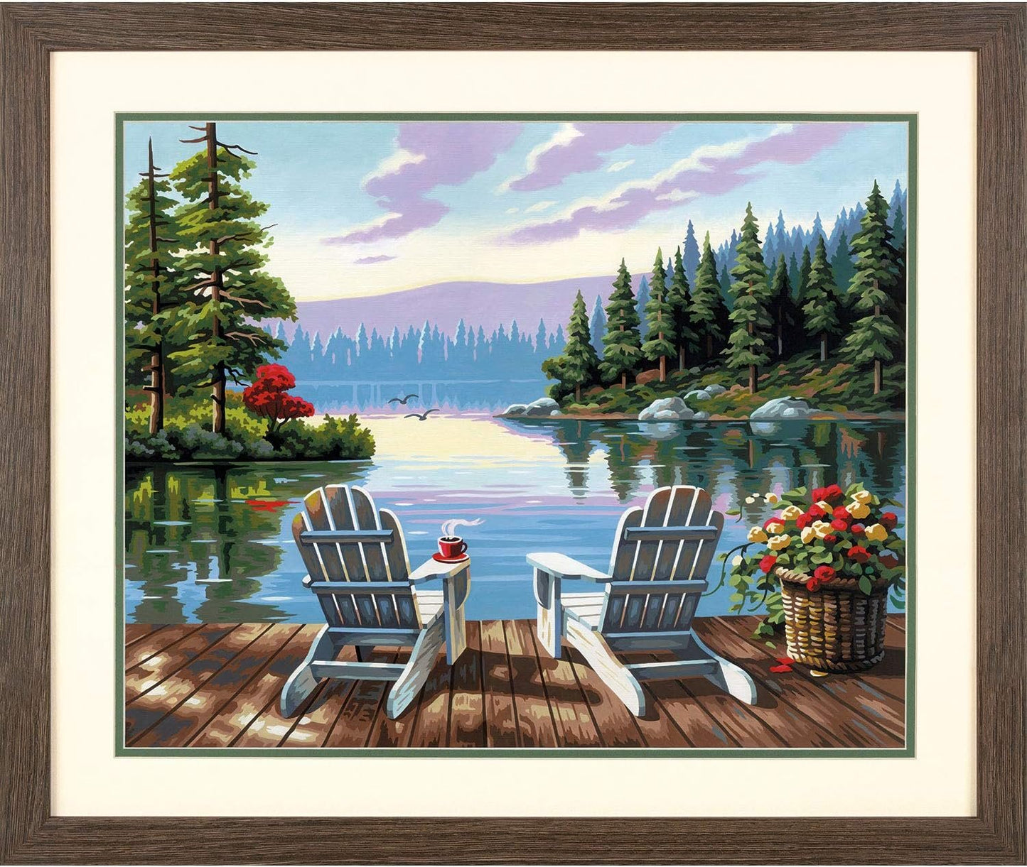 Dimensions PaintWorks Paint by Numbers Kit for Adults and Kids, Lakeside Morning, 20'' x 16''
