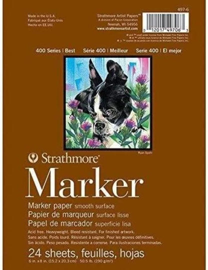 400 Series Marker Pad, 11"x14" Glue Bound, 24 Sheets per Pad
