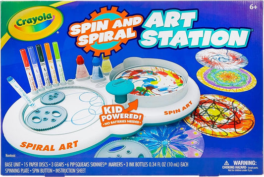 Crayola Spin & Spiral Art Station, DIY Crafts, Toys for Boys & Girls, Gift, Age 6, 7, 8, 9