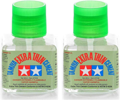 Tamiya 87038 Extra Thin Cement Glue Fine Tip 40ml 2 Pack