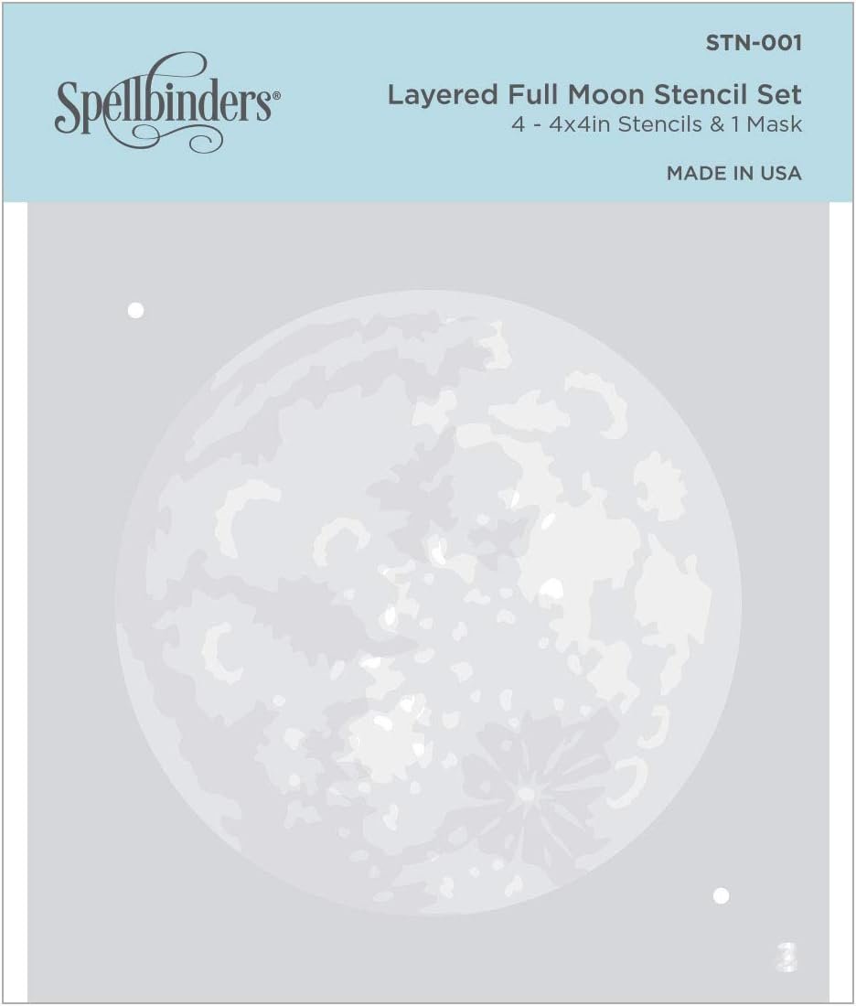 Spellbinders Stencil, Layered Full Moon
