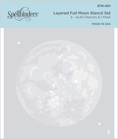 Spellbinders Stencil, Layered Full Moon