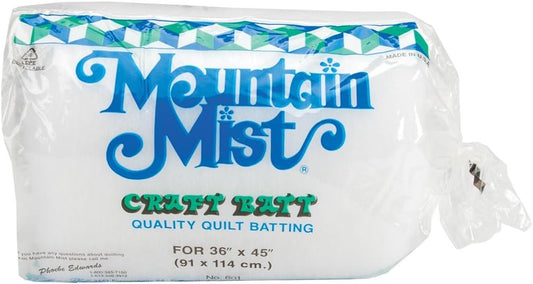 Mountain Mist Polyester Quilt Batting, Craft Size 36"X45"