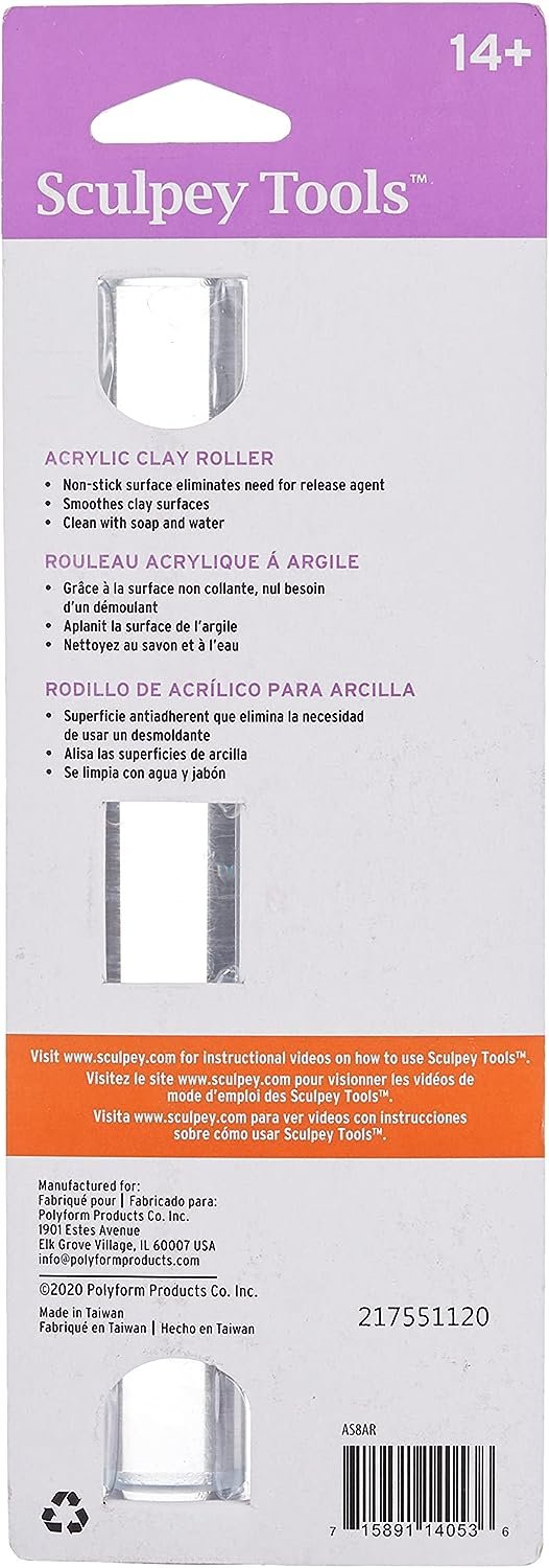 Polyform Sculpey Acrylic Clay Roller, 8-Inch (456524)
