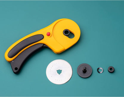 OLFA 60mm Ergonomic Rotary Cutter (RTY-3/DX) - Rotary Fabric Cutter w/Blade Cover & Squeeze Trigger for Quilting, Sewing, Crafts, Replacement Blade: OLFA RB60-1