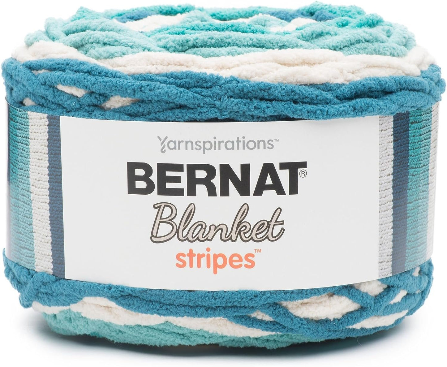 Bernat Blanket Stripes Yarn, 10.5 oz, Gauge 6 Super Bulky Chunky, Foggy Shores