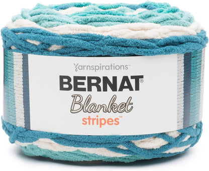 Bernat Blanket Stripes Yarn, 10.5 oz, Gauge 6 Super Bulky Chunky, Foggy Shores