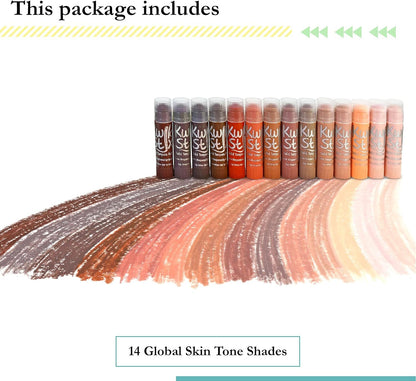The Pencil Grip Kwik Stix Solid Paint Pens, Assorted Skin Tones, Pack of 14