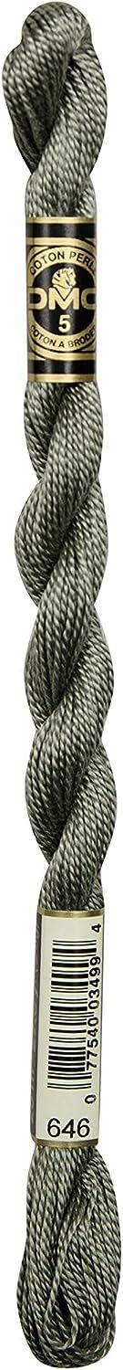 DMC 115 5-646 Pearl Cotton Thread, Dark Beaver Grey, Size 5