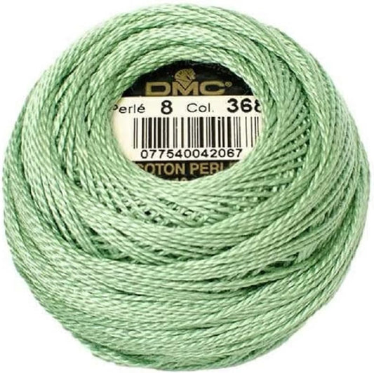 DMC Pearl Cotton Ball Size 8 87yd, Light Pistachio Green