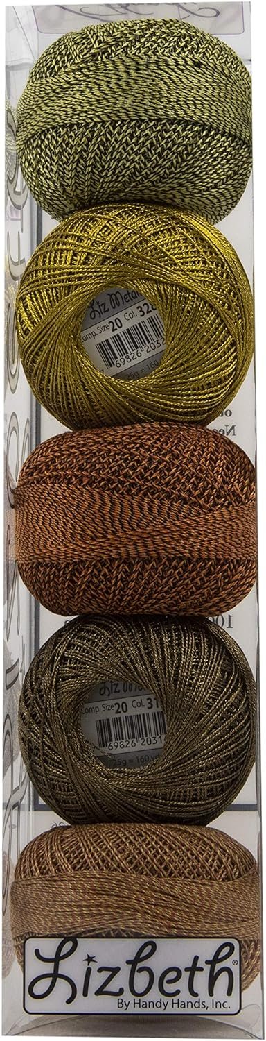 Handy Hands Lizbeth Size 20 Metallic & Crochet Cotton Pack-Octoberfest 5/Pkg