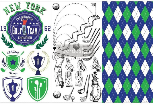 Prima Marketing Re-Design Decor Transfers 6"X12" 3/Sheets-Golf -RE656713