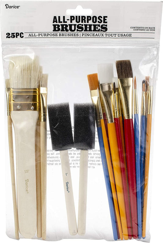 Darice Paintbrush Set: Assorted, 25Piece