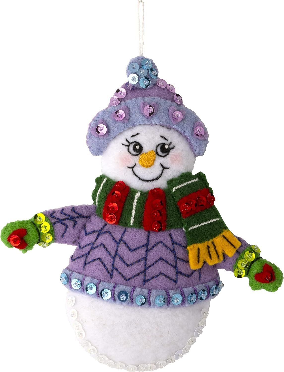 Bucilla Felt Applique 6 Piece Ornament Making Kit, Snow Much Fun, Perfect for DIY Arts and Crafts, 89492E