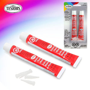 Testors Cement Plastic Model Glue Adhesive 2-Pack, 6 Fine Detail Miniatures Paint Brushes, Precision Crafting Knife with Extra Blades and Tips