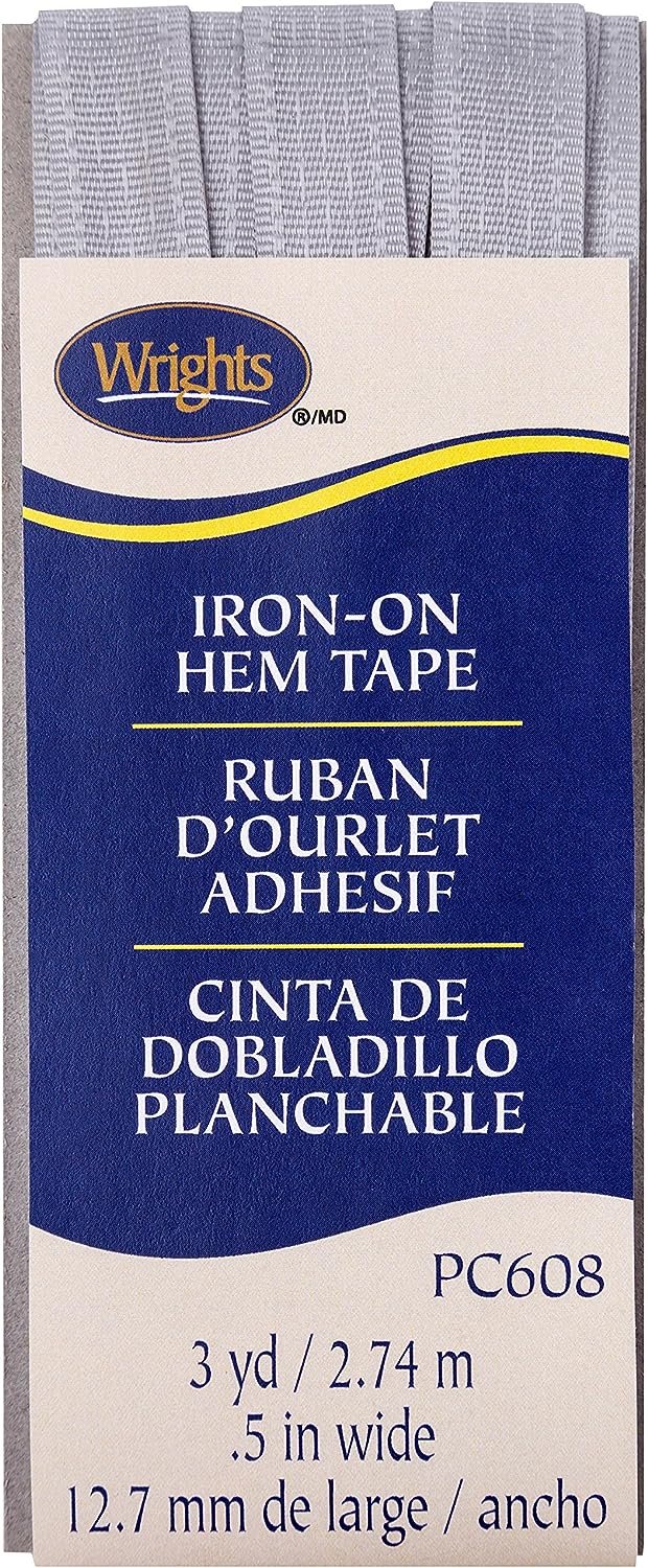 Wright Products Silver Iron-On Hem Tape 1/2" X3yd, 1 Count (Pack of 1)