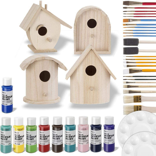 Birdhouse Craft Kit - 4 Assorted Birdhouses