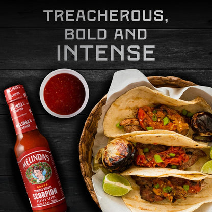 Melinda’s Scorpion Pepper Hot Sauce - Gourmet Scorpion Hot Sauce - Made with Trinidad Moruga Scorpion Pepper, Carrots, Onion & Lime Juice - Keto, Kosher, Vegan, Gluten Free Hot Sauce - 5oz, 1 Pack