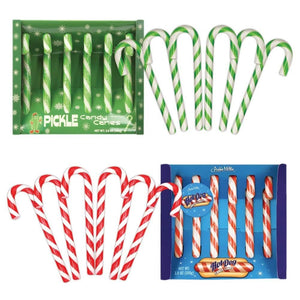 Archie McPhee Candy Canes Pickle and Hot Dog Flavors - Pickle Flavored Candy Canes and Hot Dog Flavored Candy Canes - Weird Candy Cane Bundle