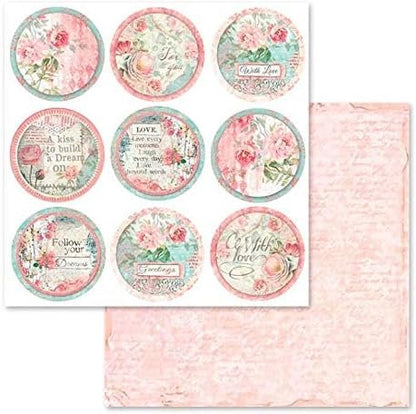 STAMPERIA INTERNATIONAL, KFT PAPER PAD 12X12 10PK DREAM, Pink, Blue