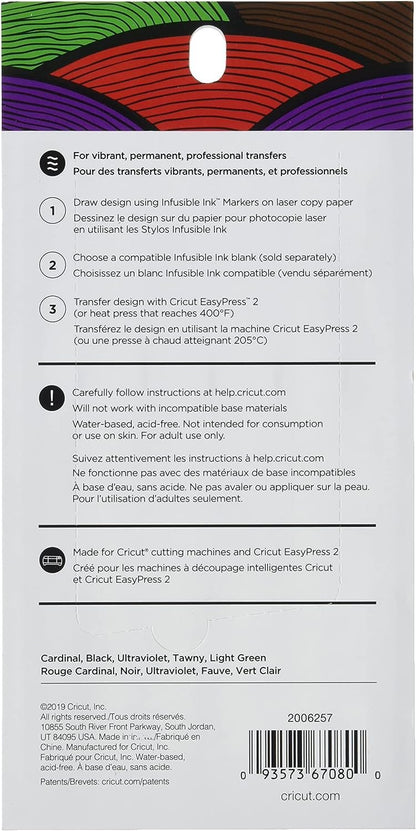 Cricut Infusible Ink Pens, Basic Fine-Point Markers (0.4) for DIY, 5 count