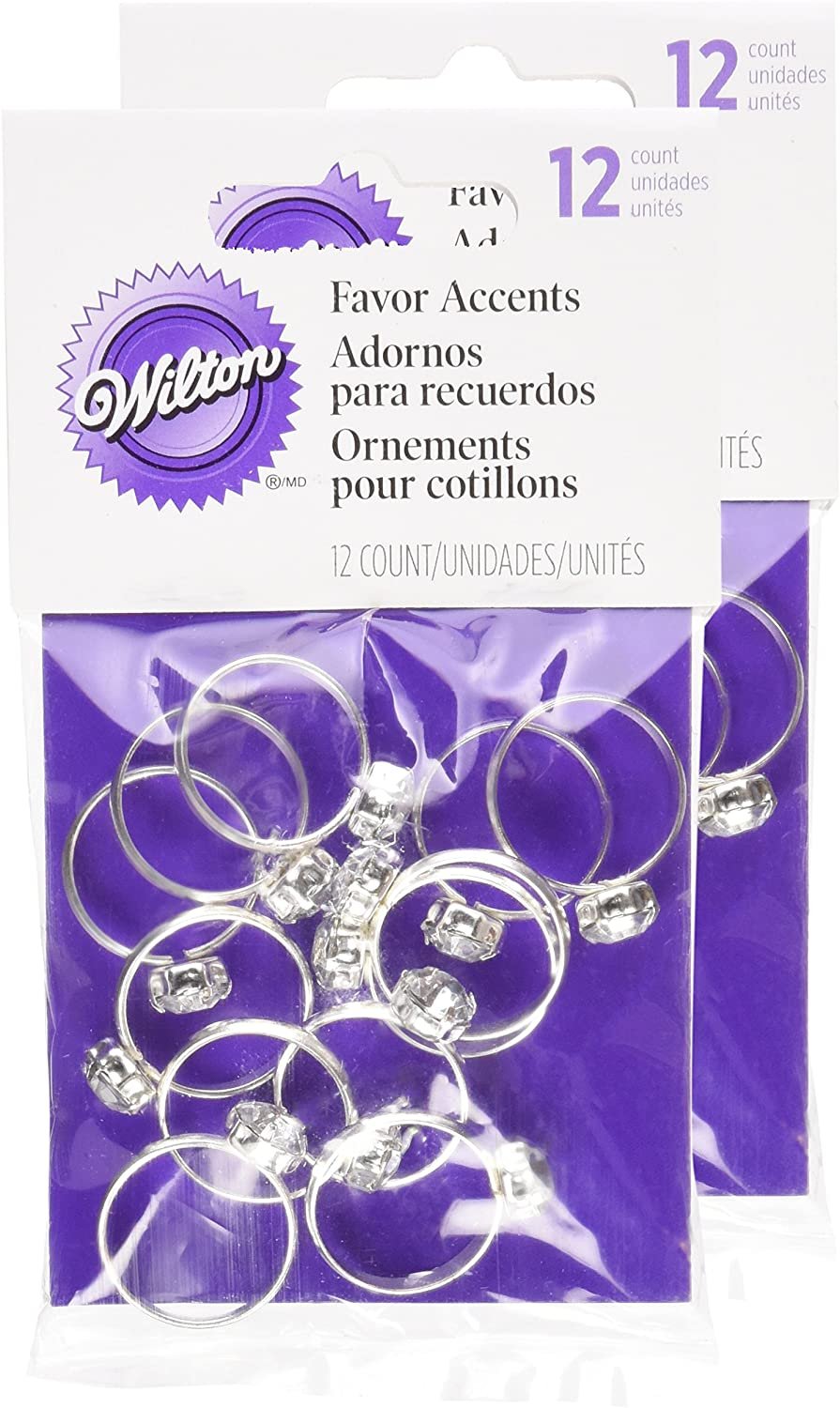 Silver Engagement Rings for Table Decorations or Favor Accents - Qty of 24