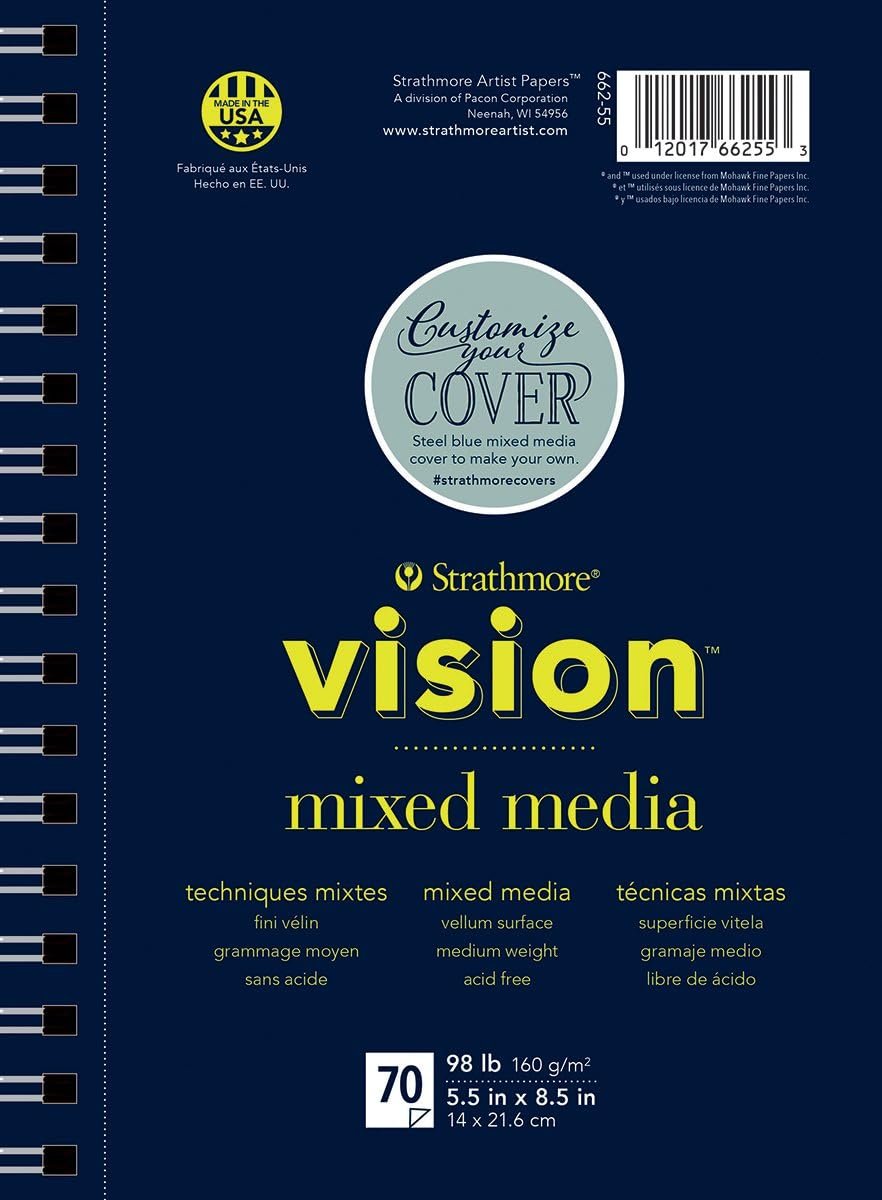 Strathmore Vision Vellum Mixed Media Pad 5.5"X8.5"-98lb, 70 Sheets -62662550