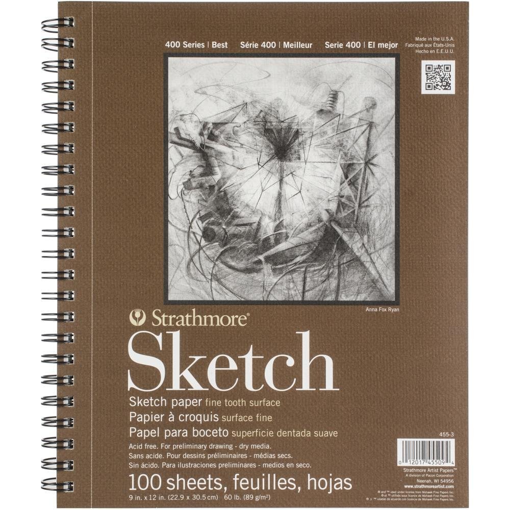 Strathmore 400 Series Sketch Pad Wire Bound; 100 sheets (3 sizes)