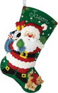 Bucilla Felt Applique 18" Stocking Making Kit, Santa's Furry Friends, Perfect for DIY Arts and Crafts, 89447E