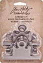 Tim Holtz Idea-ology Metal Clipboard Clips, 2 per Pack, 3-Inch, Antique Nickel Finish, TH93138
