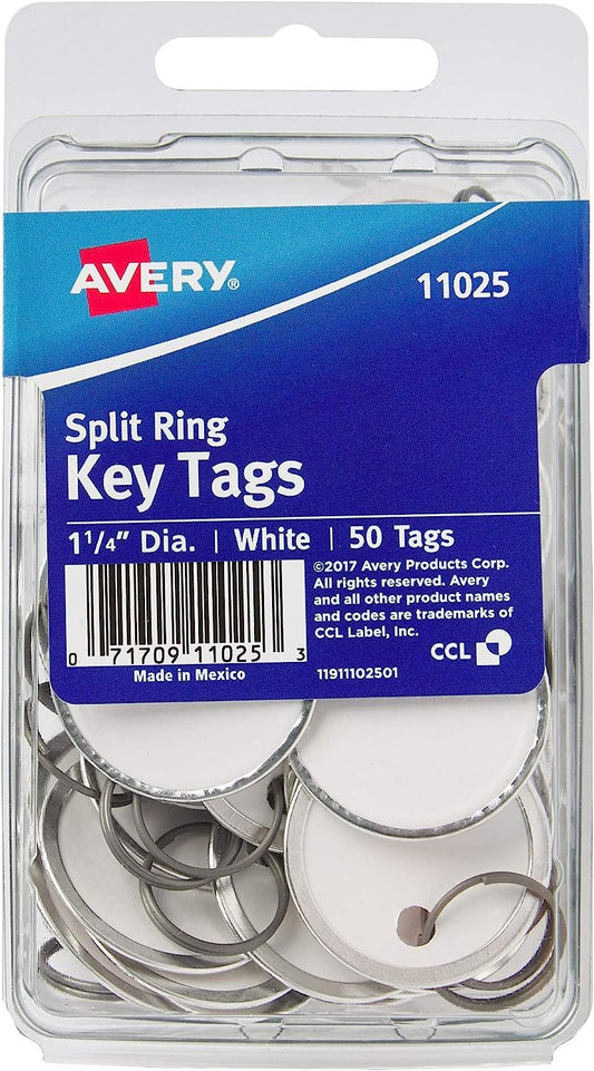 Avery Metal Rim Key Tags 6-Pack