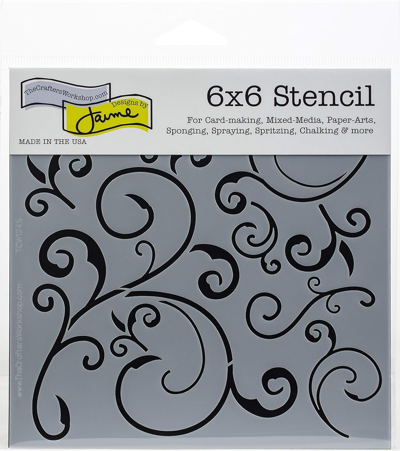 The Crafter's Workshop TCW124S Stencil Capricious, 6" x 6"