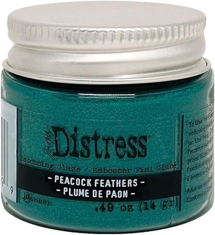 Bundle - 12 Distress Embossing Glaze - Tim Holtz -Coral Sapphire Lagoon Lawn Peacock Lemonade Mahogany Sage Olive Pumice Preserves Marmalade - Ranger Ink 2023 Release