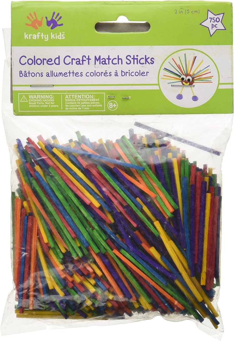 Multicraft Imports Craft Match Sticks-Colored 2" 750/Pkg