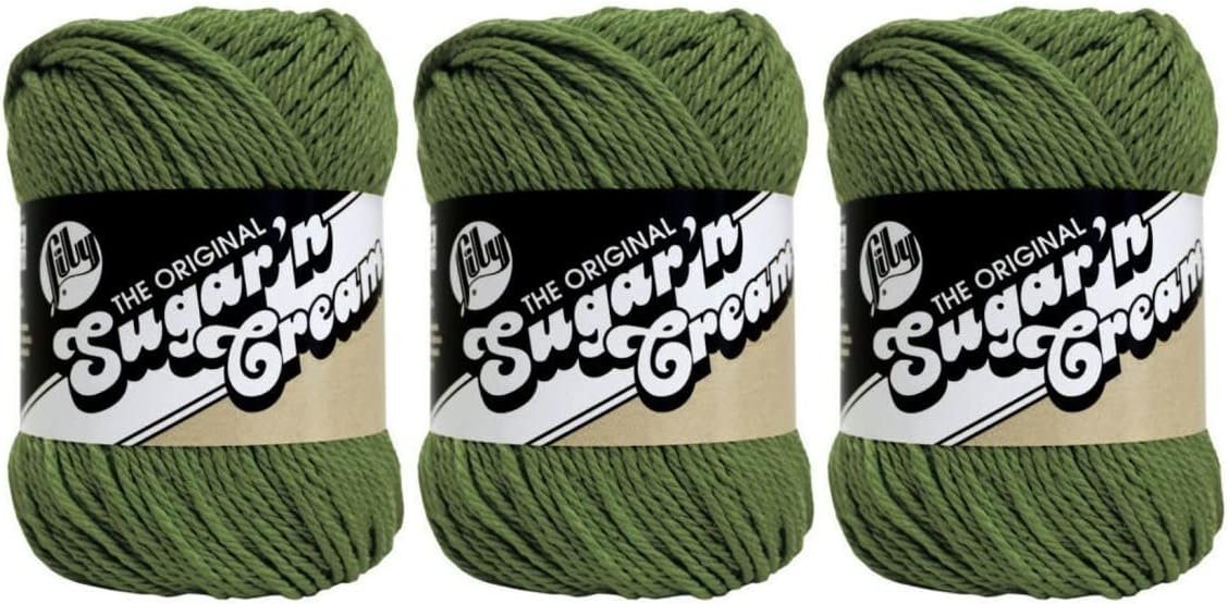 Bulk Buy: Lily Sugar 'n Cream Solids 100% Cotton Yarn (3-Pack) (Sage Green #0084)