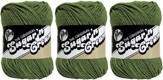 Bulk Buy: Lily Sugar 'n Cream Solids 100% Cotton Yarn (3-Pack) (Sage Green #0084)