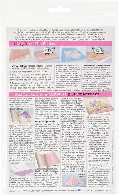 Attached Mistyfuse Sheer Fusible Interfacing, 20" x 90", White (EAWF01)