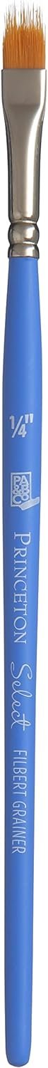 Princeton Select Artiste, Series 3750, Paint Brush for Acrylic, Watercolor and Oil, Filbert Grainer, 1/4 Inch