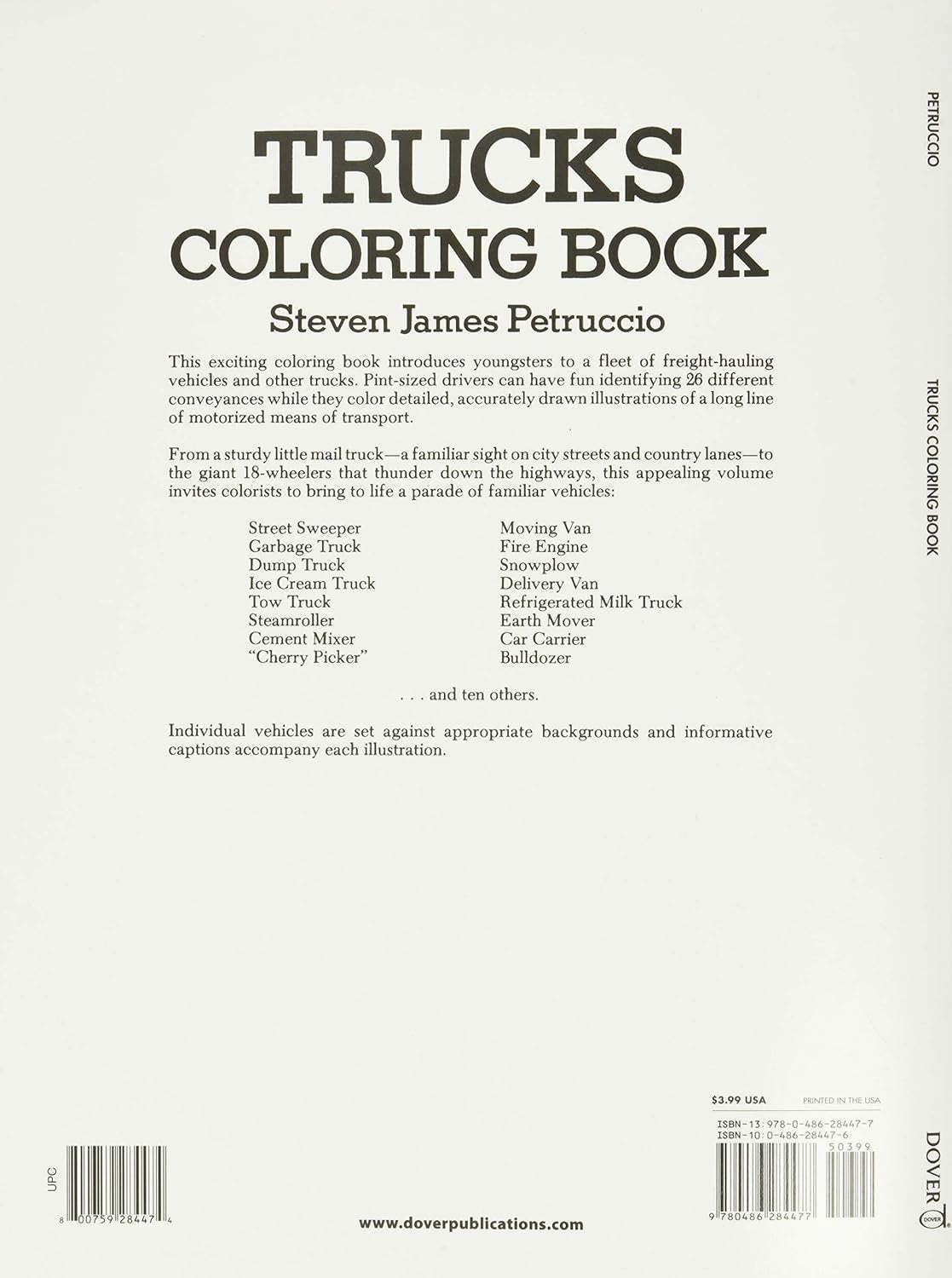 Trucks Coloring Book (Dover Planes Trains Automobiles Coloring)