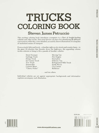 Trucks Coloring Book (Dover Planes Trains Automobiles Coloring)