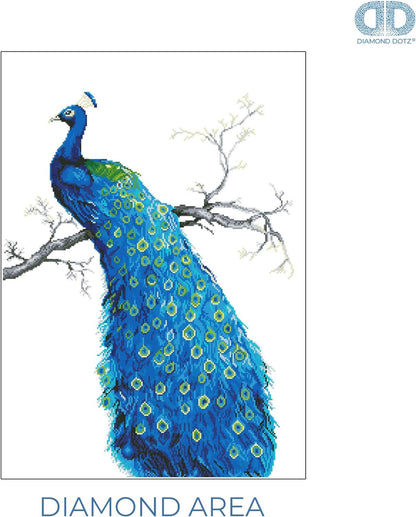 DIAMOND DOTZ Blue Peacock Diamond Painting Artwork Kit
