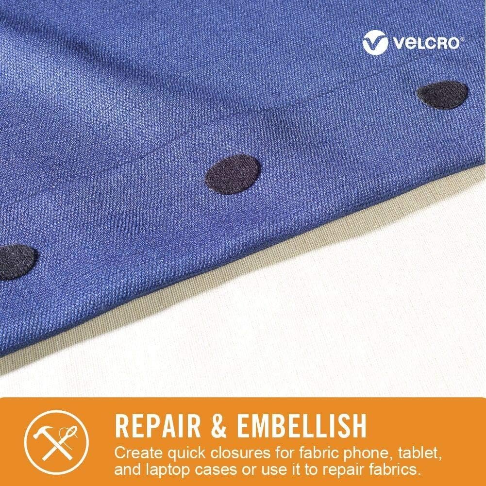 VELCRO Brand For Fabrics | Permanent Sticky Back Fabric Tape for Alterations and Hemming | Peel and Stick - No Sewing, Gluing, or Ironing | Pre-Cut Ovals, 1 x 3/4 inch, White - 8 Sets