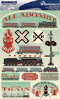 Reminisce Signature Dimensional Stickers 4.5"X6" Sheet, Train